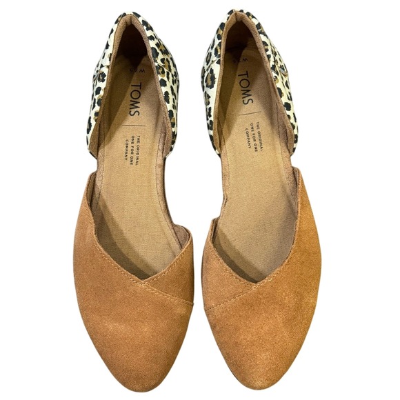 Toms Shoes - TOMS Jutti‎ Brown Cheetah Animal Print Slip On d'Orsay Flats Women's Size 7.5